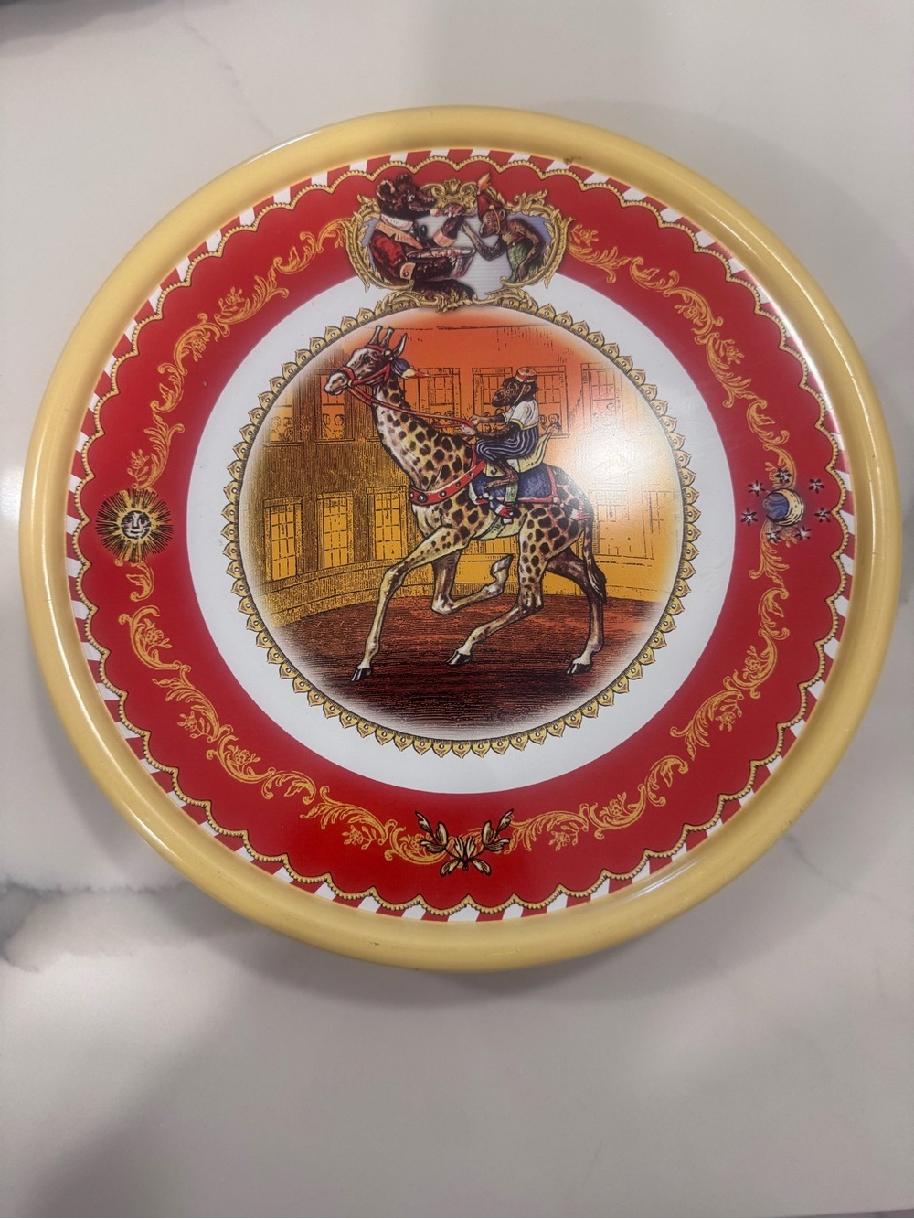 Restoration Hardware Vintage Circus Tin Plates Set of 4 10" Collectible